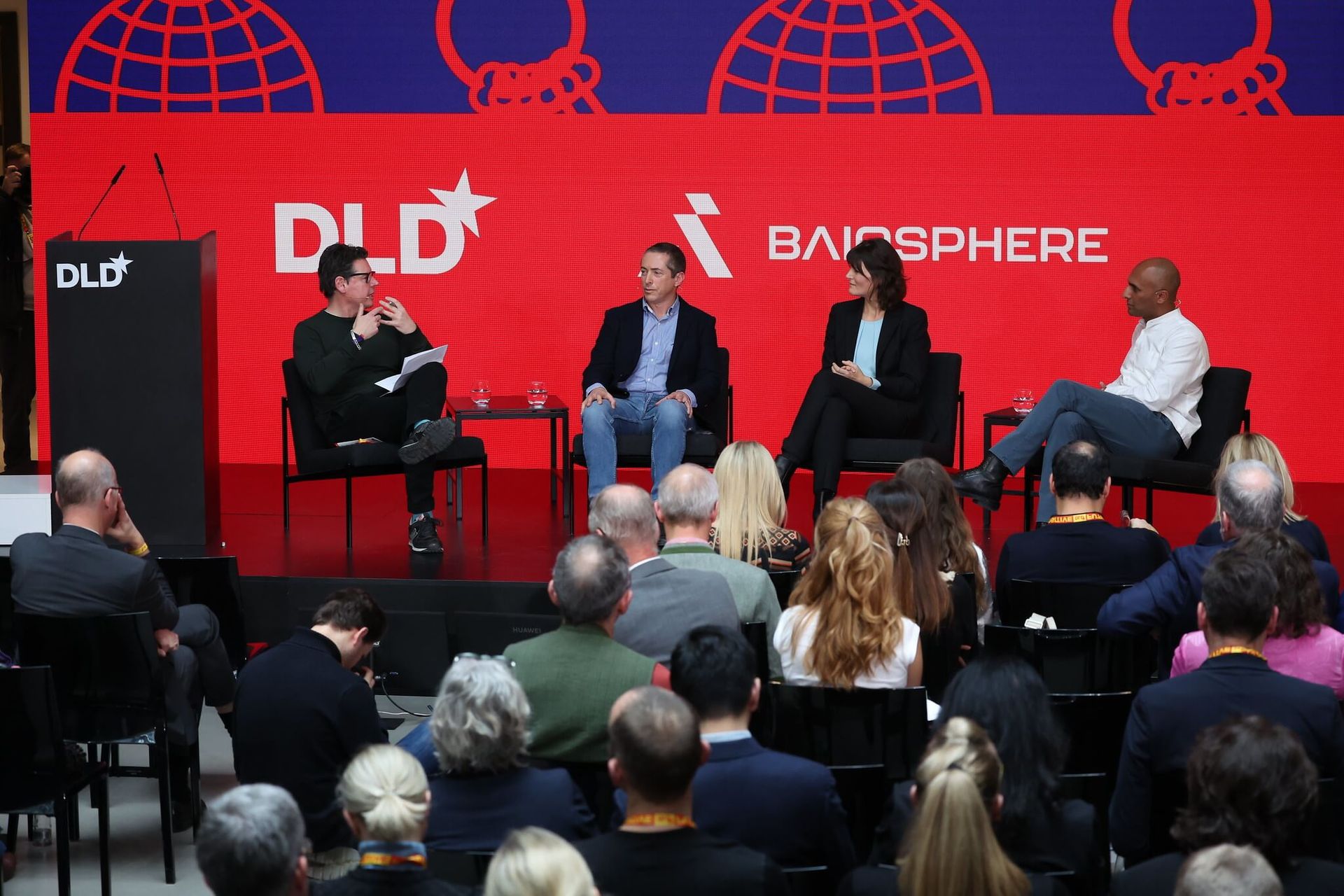 Future in Motion: Robotics, Self-Driving Cars, and Humanoids Shaping Tomorrow. Greg Williams (WIRED), Limor Schweitzer (Tugbot), Angela Schoellig (Technical University of Munich (TUM)) and Qasar Younis (Applied Intuition) at the DLD Munich Conference 2025